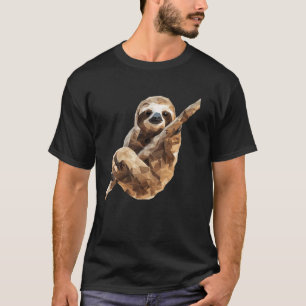 Geometric Sloth Low Poly Animal Art T-Shirt