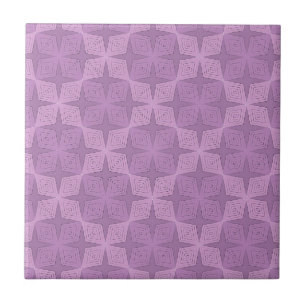 Geometric smoky lilac art deco ceramic tile