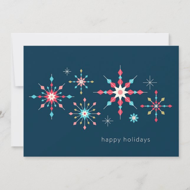 Geometric Snowflake Holiday Greeting (Front)