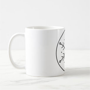 Geometric Snowflake in a Circle Linework Coffee Mug