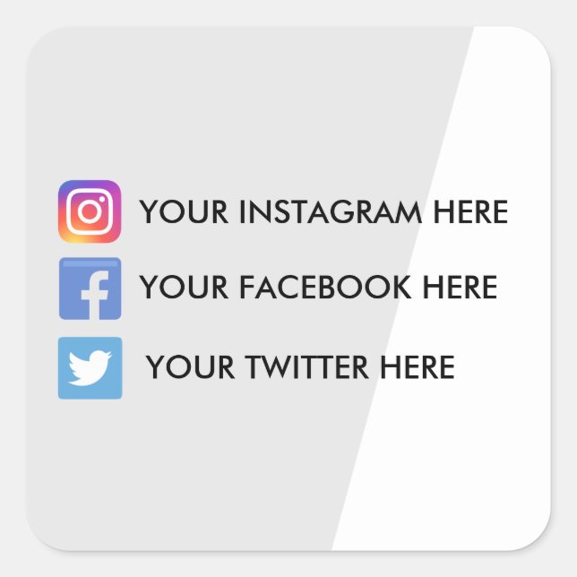 Geometric Social Media Square Sticker (Front)