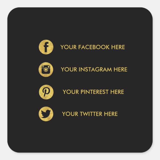 Geometric Social Media Square Sticker (Front)