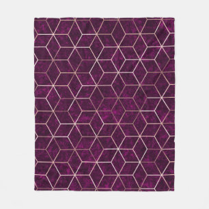 Geometric Sparkle Gold Foil Texture Fleece Blanket