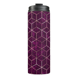 Geometric Sparkle Gold Foil Texture Thermal Tumbler