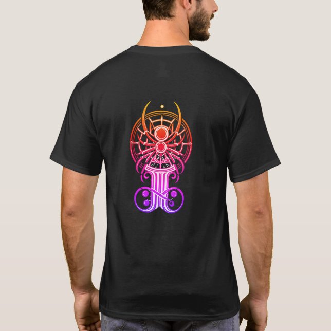 Geometric Spider Line Art T-Shirt (Back)
