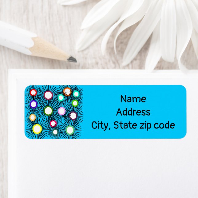 Geometric Spike Balls Return Address Label (Insitu)