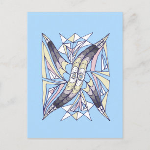 Geometric Spiral Composition Holiday Postcard