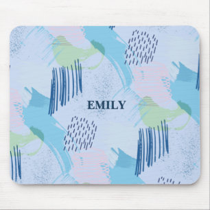 Geometric Spirals and Lines Pattern Mouse Pad