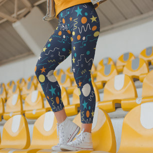 Geometric splash leggings
