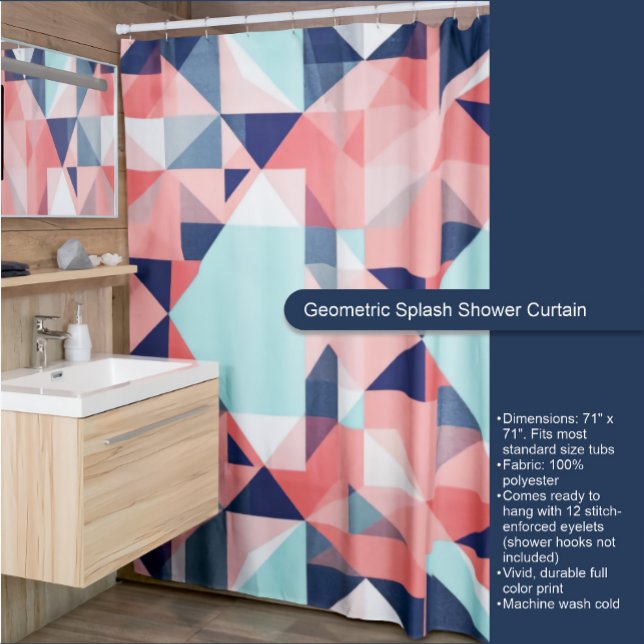 Geometric Splash Shower Curtain (Creator Uploaded)