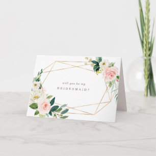 Geometric Spring Romance Bridesmaid Card