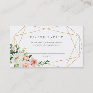 Geometric Spring Romance Diaper Raffle Card