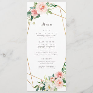 Geometric Spring Romance Menu