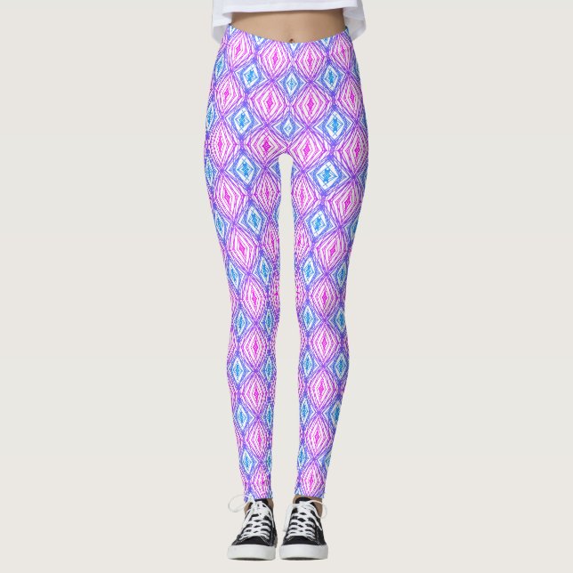 Geometric Square & Diamond Leggings (Front)