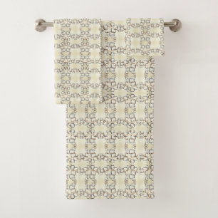 Geometric Square Pattern Blanket Bath Towel Set