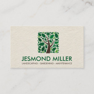 Geometric Square Tree Business Card