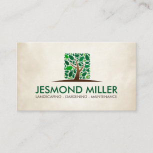 Geometric Square Tree Business Card