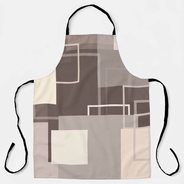 Geometric Squares - Chocolate and Cream Apron (Front)