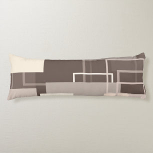 Geometric Squares - Chocolate and Cream Body Cushion