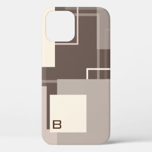 Geometric Squares - Chocolate and Cream iPhone 12 Pro Case