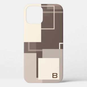 Geometric Squares - Chocolate and Cream iPhone 12 Pro Case
