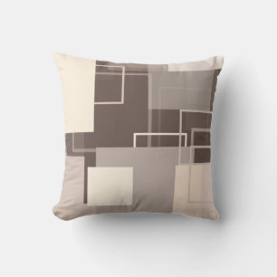 Geometric Squares - Chocolate and Cream Cushion