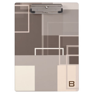Geometric Squares - Chocolate Cream Clipboard
