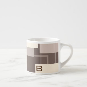 Geometric Squares - Chocolate Cream Espresso Cup