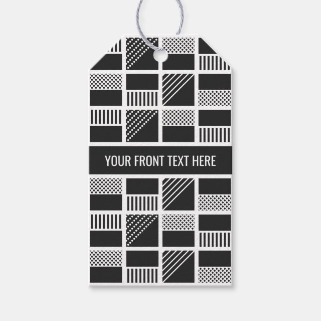 Geometric Squares custom gift tags (Front)