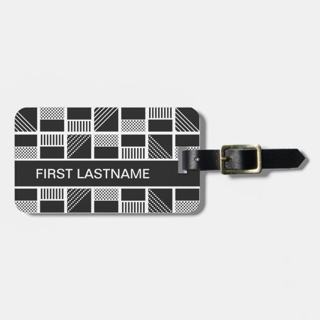 Geometric Squares custom luggage tag (Front Horizontal)