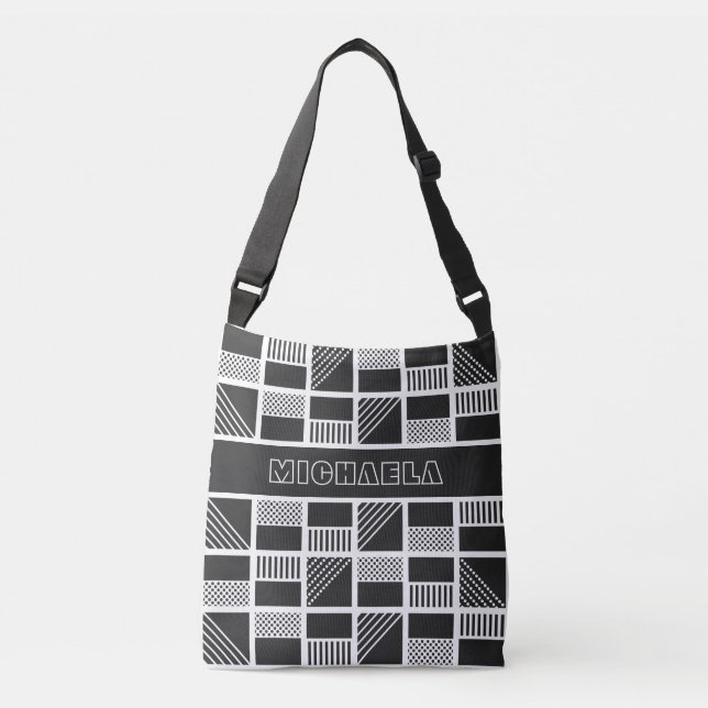 Geometric Squares custom monogram bags (Front)