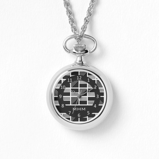 Geometric Squares custom monogram watches (Front)