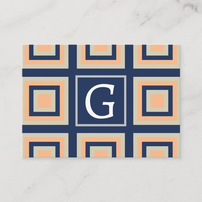 Geometric Squares Geometric Pattern Business Card (Front)