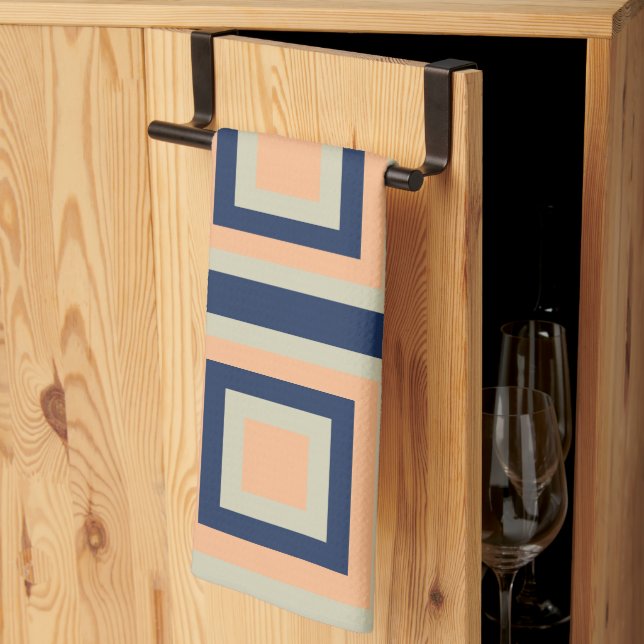 Geometric Squares Geometric Pattern Tea Towel (Thirds Fold)