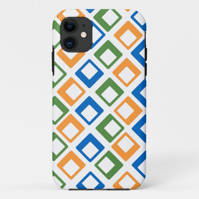 Geometric Squares | Orange Green Blue Case-Mate iPhone Case (Back)