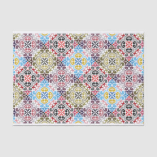 Geometric Squares Pattern Decoupage Tissue Paper