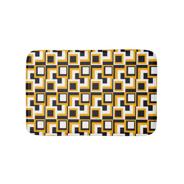 Geometric Squares: Seamless Print Bath Mat (Front)