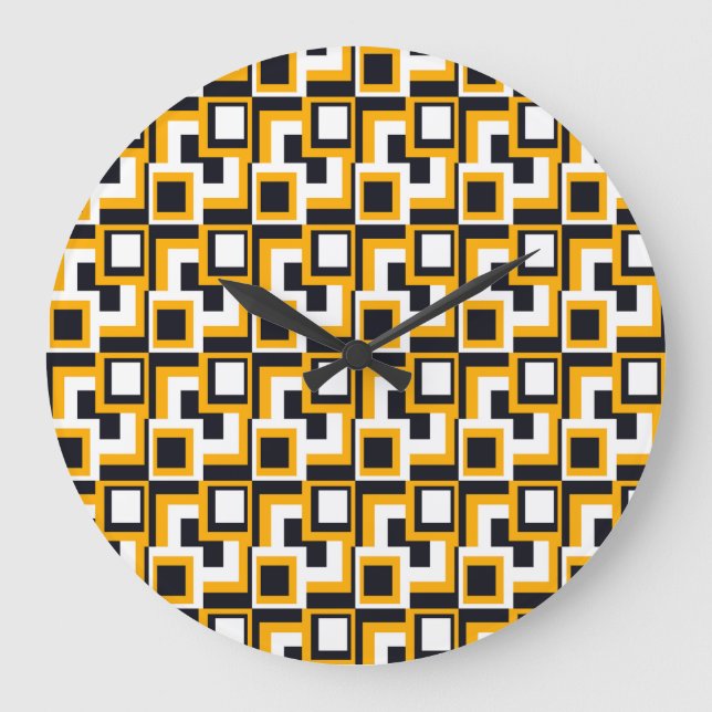 Geometric Squares: Seamless Print Large Clock (Front)