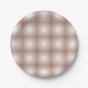 Geometric Squares with Mocha Mousse Gradient White Paper Plate