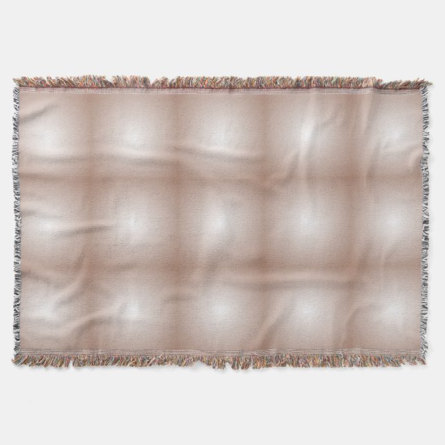 Geometric Squares with Mocha Mousse Gradient White Throw Blanket (Front)