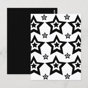 Geometric Star Black and White Geometric Star Postcard
