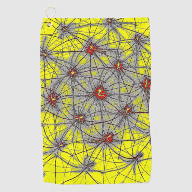 Geometric Star Grid – Premium Golf Towel (Front)