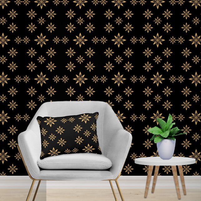 Geometric Star-like Petal Flower Repeating Pattern Decorative Cushion (Creator Uploaded)
