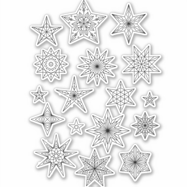 Geometric Star Line Art Drawing (Front)