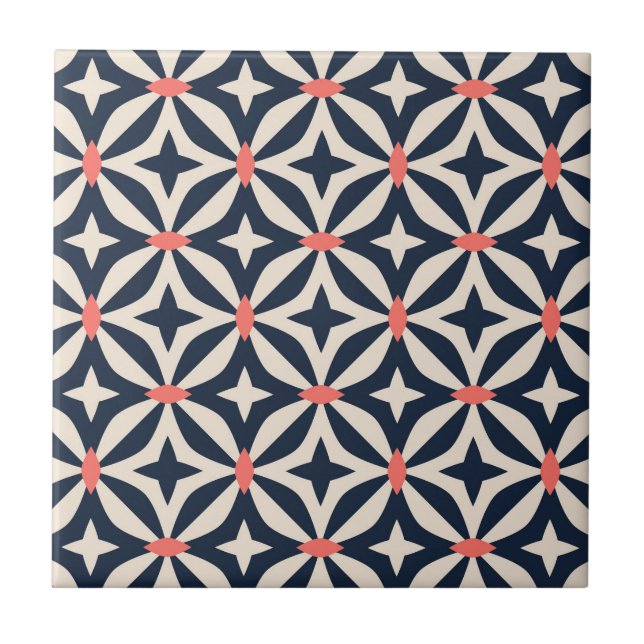 Geometric Star Pattern Ceramic Tile (Front)