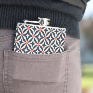 Geometric Star Pattern Hip Flask