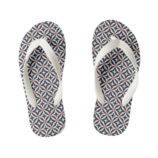 Geometric Star Pattern Kid's Thongs (Footbed)