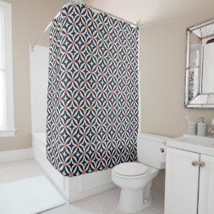 Geometric Star Pattern Shower Curtain