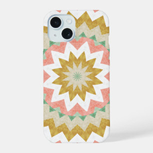 Geometric Starburst Boho Mandala Pattern iPhone 15 Case