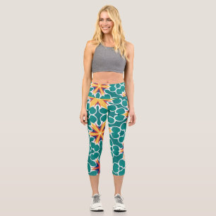 Geometric Starburst Floral Leggings